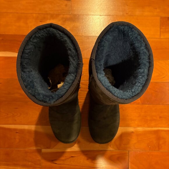 UGG Australia Classic Tall Navy Suede Boots Sheepskin Women's 8 Style 5815 - Picture 6 of 12